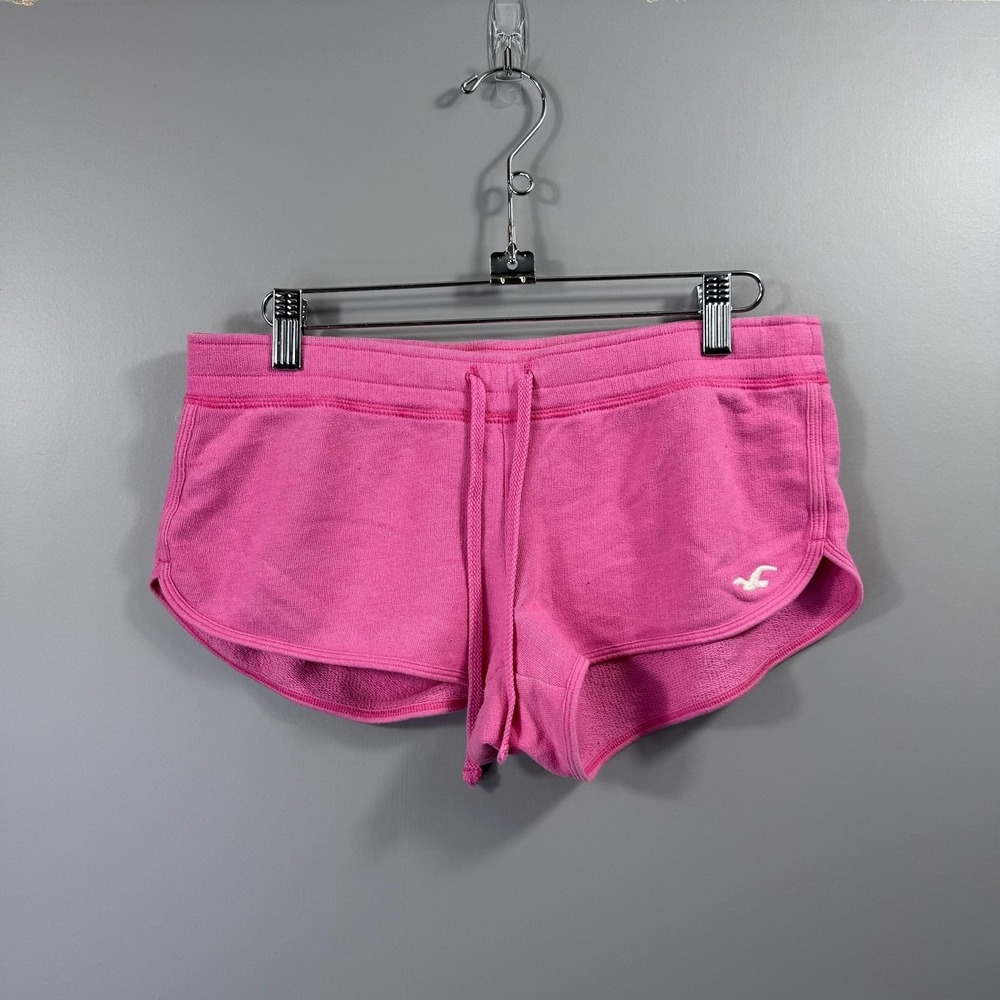 Y2K Hollister Sweat Shorts Womens Small Pink French Terry Logo Lounge Casual